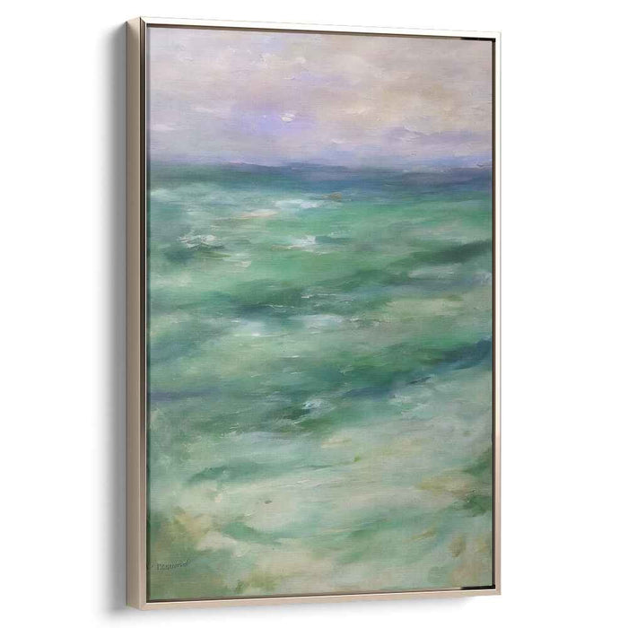 Tranquil Emerald Seascape: Abstract Ocean Serenity Canvas Art Print