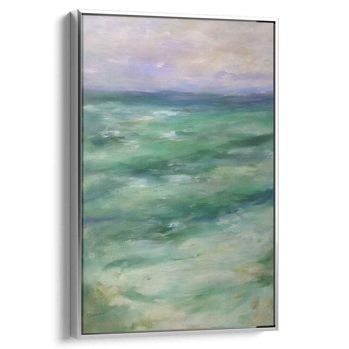Tranquil Emerald Seascape: Abstract Ocean Serenity Canvas Art Print