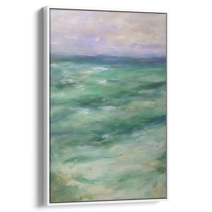 Tranquil Emerald Seascape: Abstract Ocean Serenity Canvas Art Print