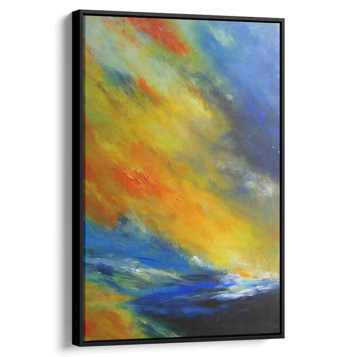 Burning Passion Abstract Impression: Abstract Expressionist Fiery Canvas Art Print
