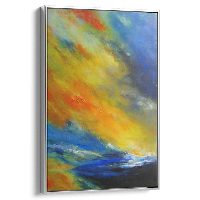 Burning Passion Abstract Impression: Abstract Expressionist Fiery Canvas Art Print
