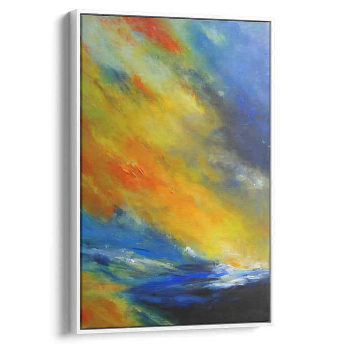 Burning Passion Abstract Impression: Abstract Expressionist Fiery Canvas Art Print