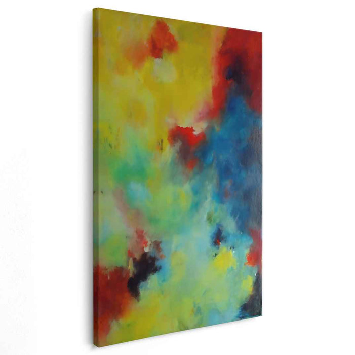 Ethereal Glow Dance: Luminous Abstract Canvas Art
