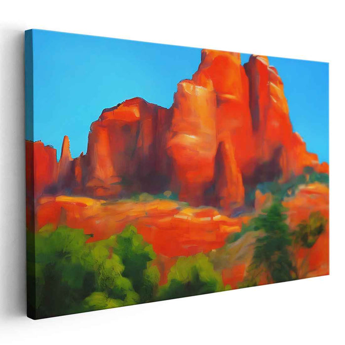 Mirage Melancholy: Vivid Desert Landscape Canvas Art Print