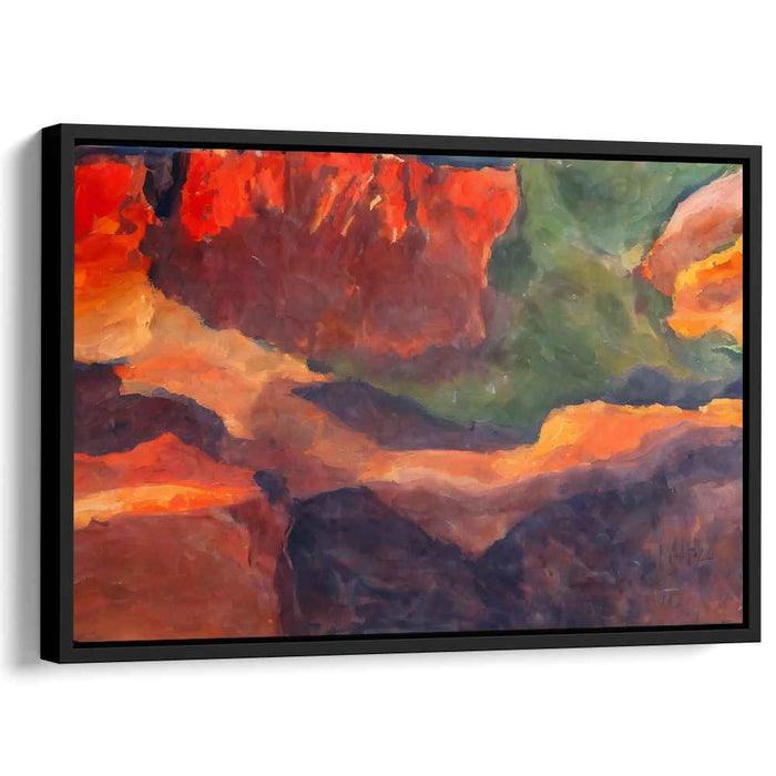 Fiery Canyons: Vivid Abstract Landscape Canvas Art