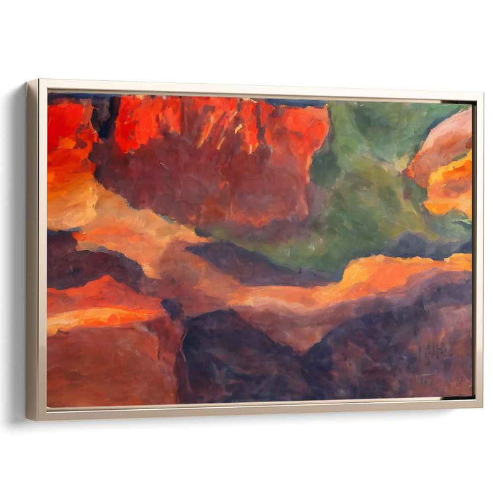 Fiery Canyons: Vivid Abstract Landscape Canvas Art