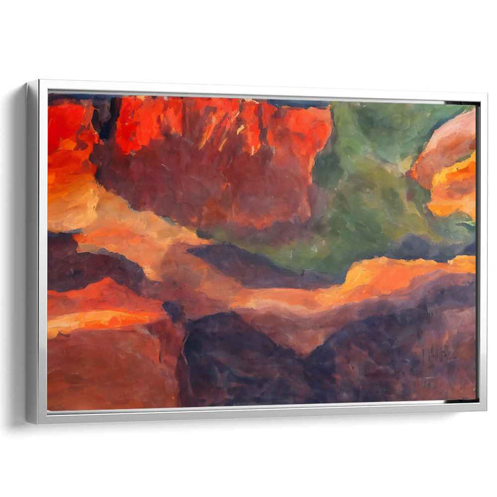 Fiery Canyons: Vivid Abstract Landscape Canvas Art