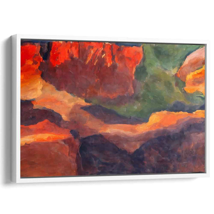 Fiery Canyons: Vivid Abstract Landscape Canvas Art