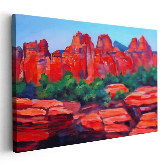 Ethereal Nature's Embrace: Vibrant Landscape Canvas Art Print