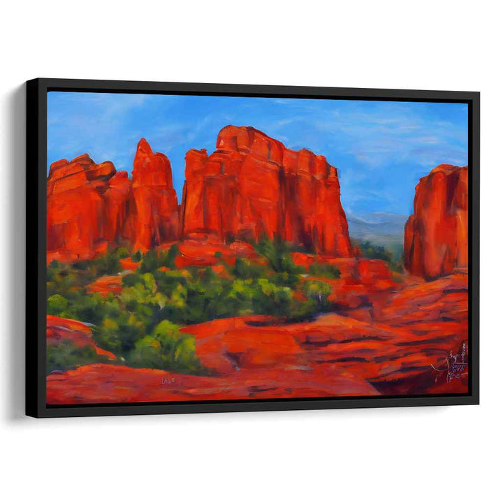 Red Rock Majesty: Vibrant Southwestern Landscape Canvas Art