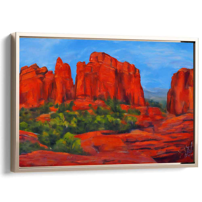 Red Rock Majesty: Vibrant Southwestern Landscape Canvas Art