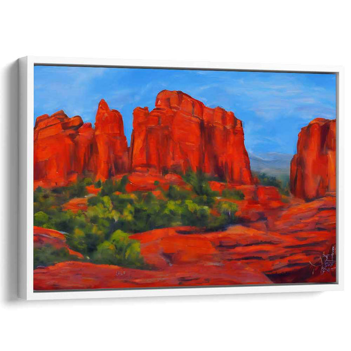 Red Rock Majesty: Vibrant Southwestern Landscape Canvas Art