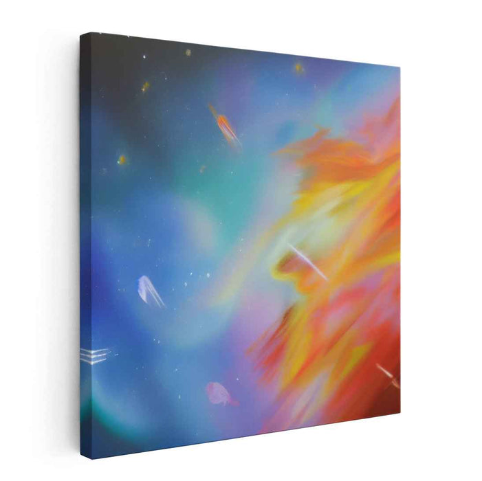 Cosmic Abstraction Adventure: A Journey Through Abstract Cosmos Canvas Art