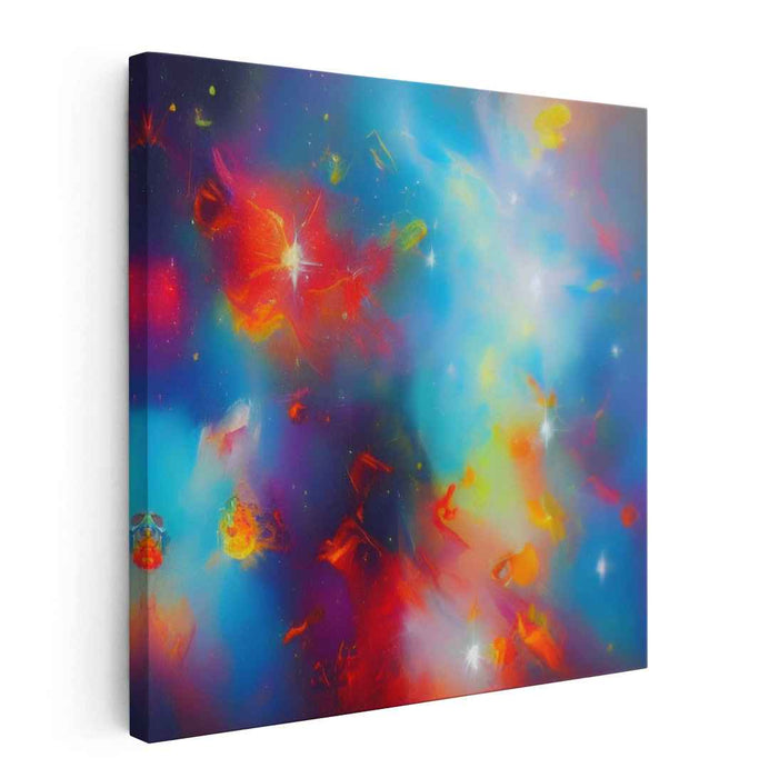 Cosmic Symphony Bursting Through: A Journey Through Cosmic Vibrancy Canvas Art Print