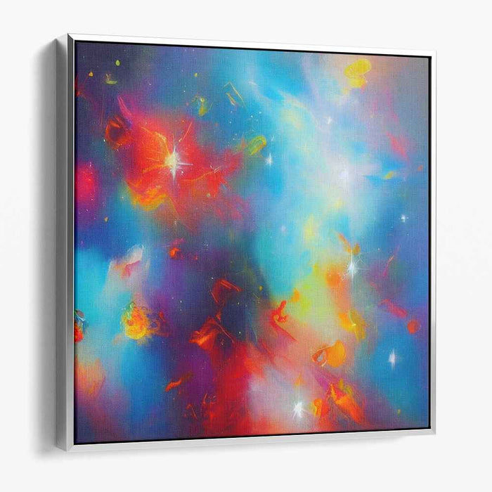 Cosmic Symphony Bursting Through: A Journey Through Cosmic Vibrancy Canvas Art Print