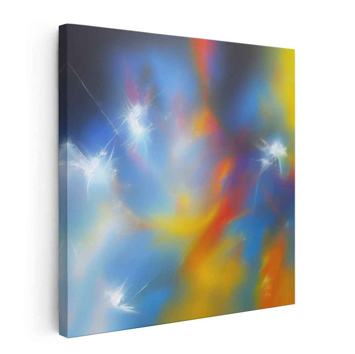 Vibrant Chromatic Burst: Dynamic Abstract Color Explosion Canvas Art