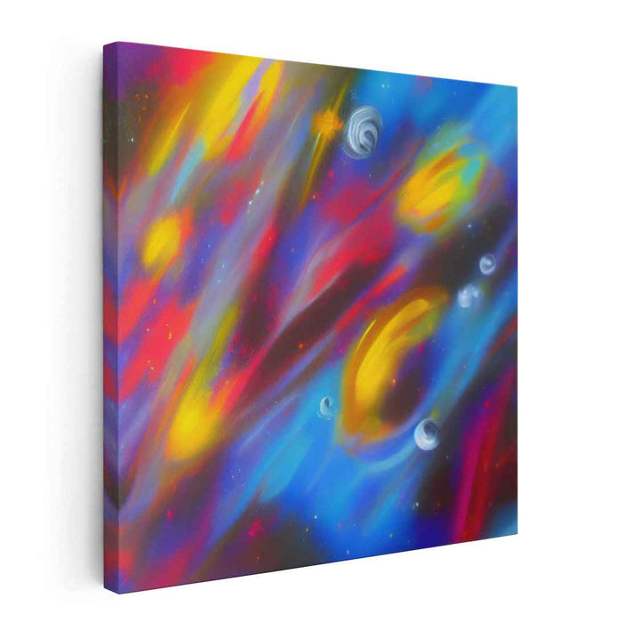 Celestial Brushstrokes: Abstract Expressionist Cosmic Canvas Art