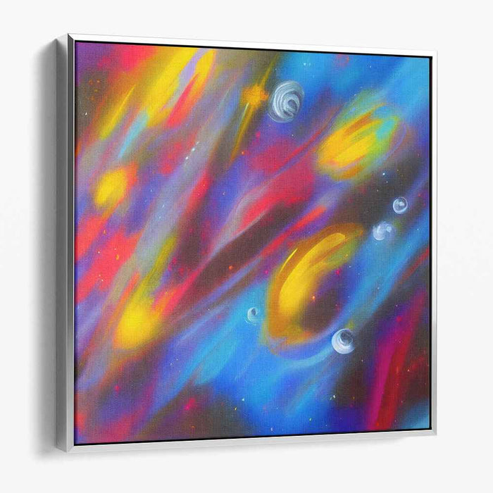 Celestial Brushstrokes: Abstract Expressionist Cosmic Canvas Art