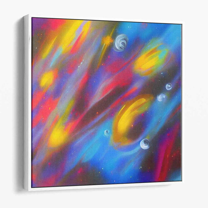 Celestial Brushstrokes: Abstract Expressionist Cosmic Canvas Art