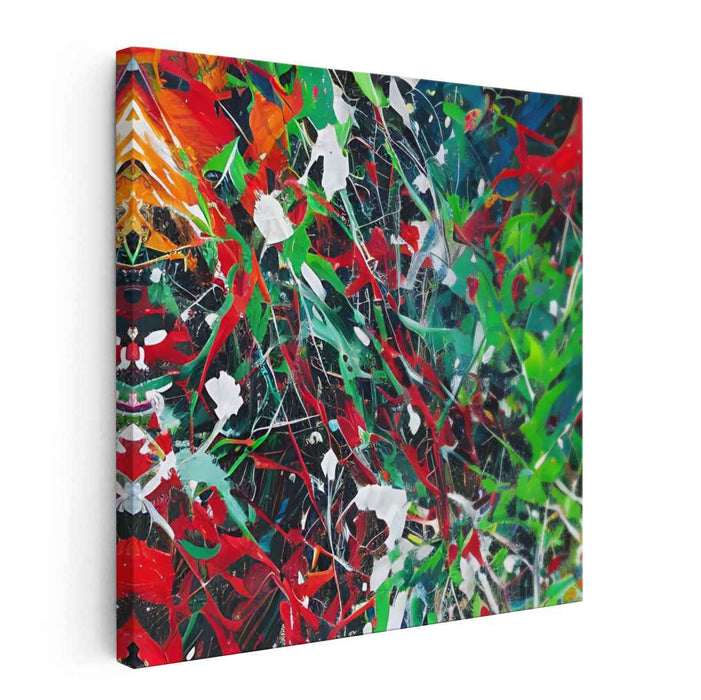 Colorful Chaos Canvas: Abstract Expressionist Riot of Colors Canvas Art