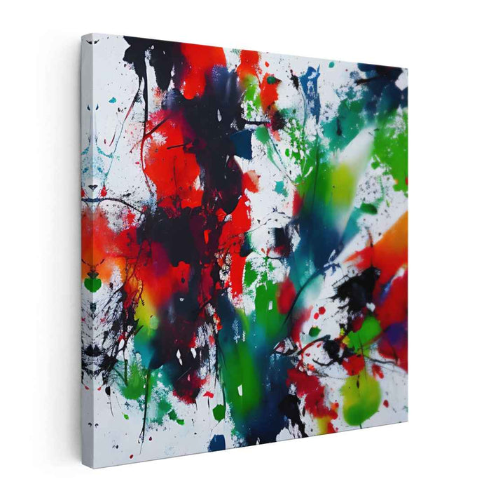 Chaos Reimagined in Brushstrokes: Abstract Expressionist Color Explosion Canvas Art Print