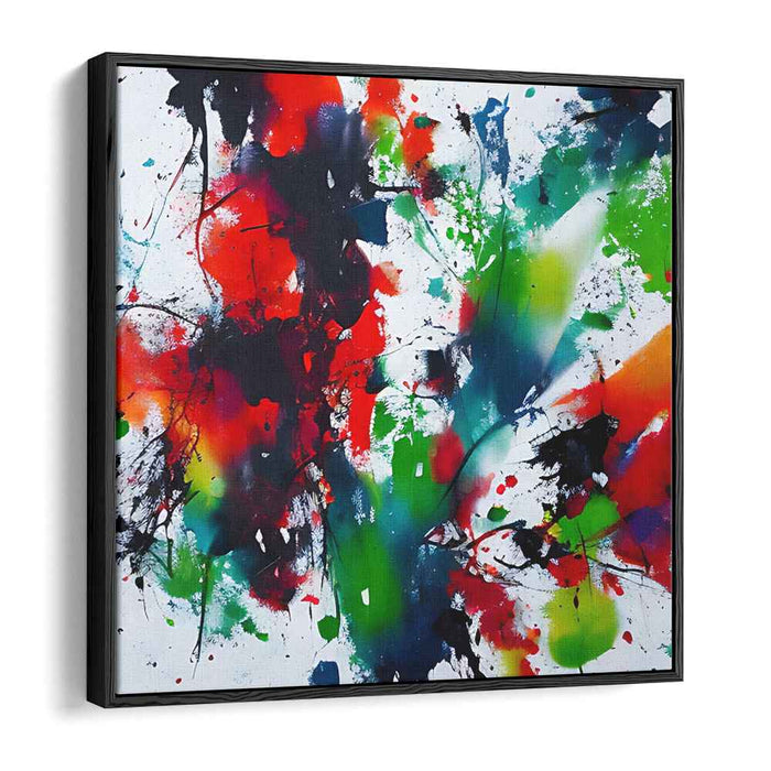 Chaos Reimagined in Brushstrokes: Abstract Expressionist Color Explosion Canvas Art Print