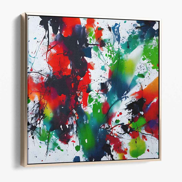 Chaos Reimagined in Brushstrokes: Abstract Expressionist Color Explosion Canvas Art Print