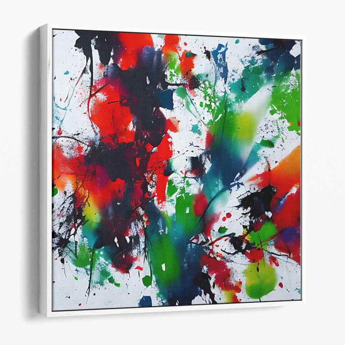 Chaos Reimagined in Brushstrokes: Abstract Expressionist Color Explosion Canvas Art Print