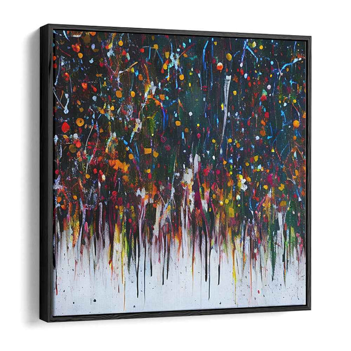 Chaos in Color Dance: Abstract Expressionist Drip Canvas Art Print