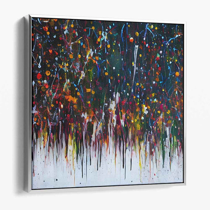 Chaos in Color Dance: Abstract Expressionist Drip Canvas Art Print