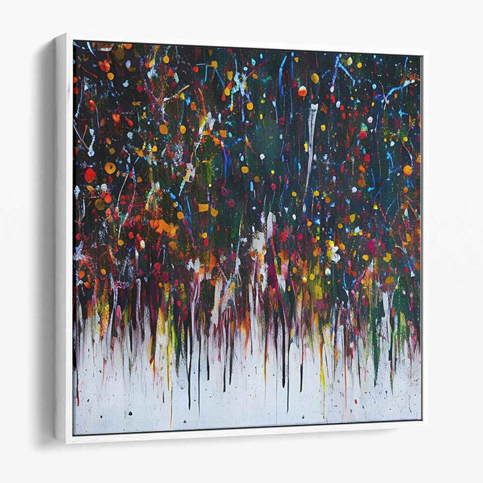 Chaos in Color Dance: Abstract Expressionist Drip Canvas Art Print