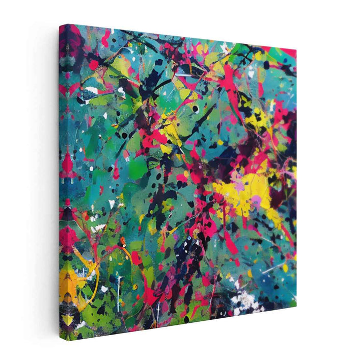 Energy Burst Canvas Symphony: Vibrant Abstract Expressionist Canvas Art Print