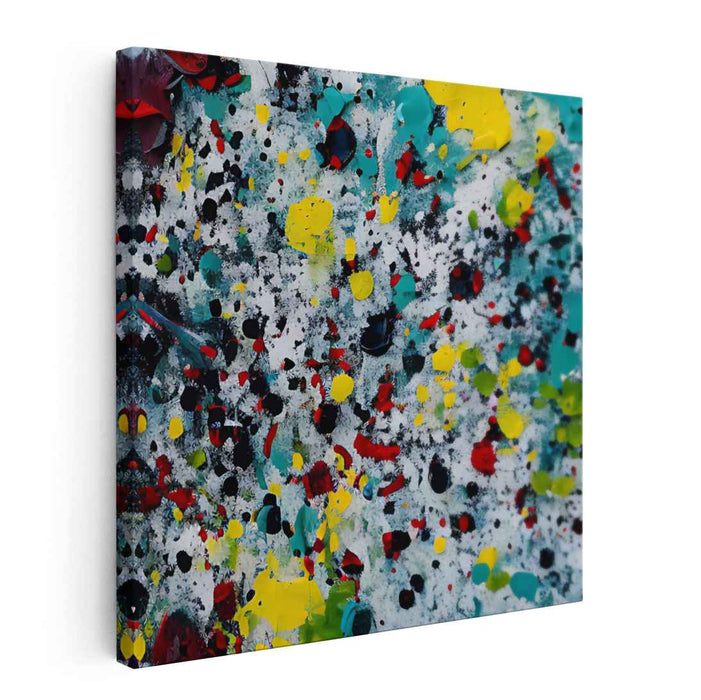 Chromatic Vitality: Abstract Expressionist Color Explosion Canvas Art Print