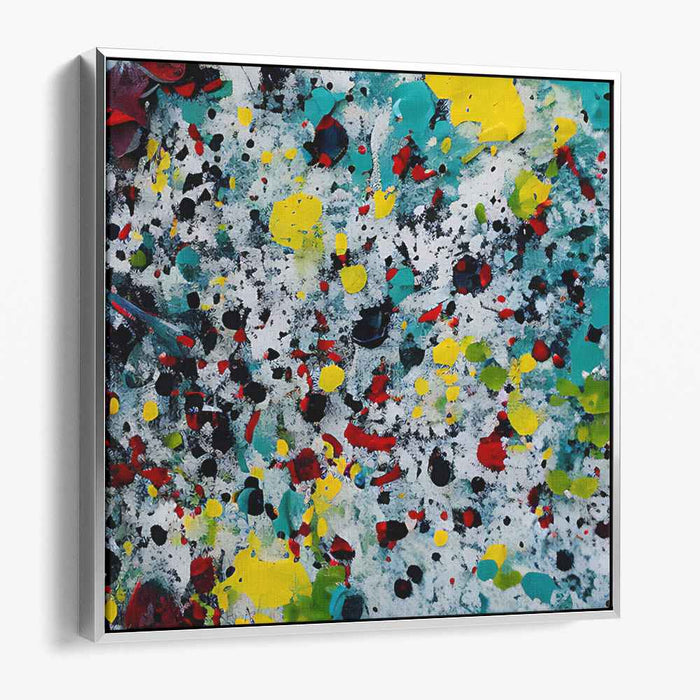 Chromatic Vitality: Abstract Expressionist Color Explosion Canvas Art Print