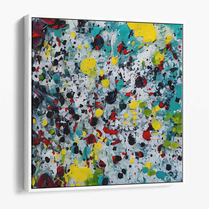 Chromatic Vitality: Abstract Expressionist Color Explosion Canvas Art Print