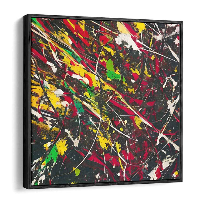 Chromatic Echoes Dance Freely: Abstract Expressionist Color Burst Canvas Art