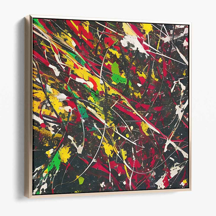 Chromatic Echoes Dance Freely: Abstract Expressionist Color Burst Canvas Art