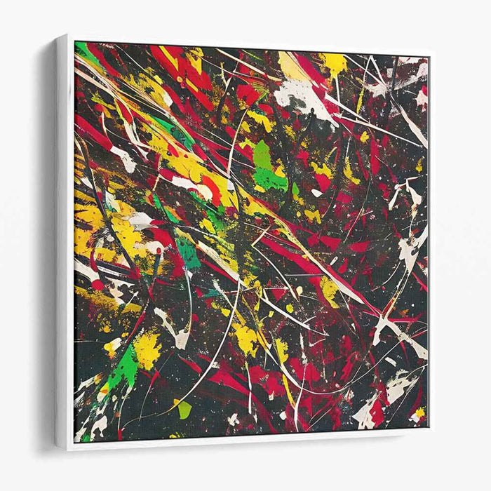 Chromatic Echoes Dance Freely: Abstract Expressionist Color Burst Canvas Art