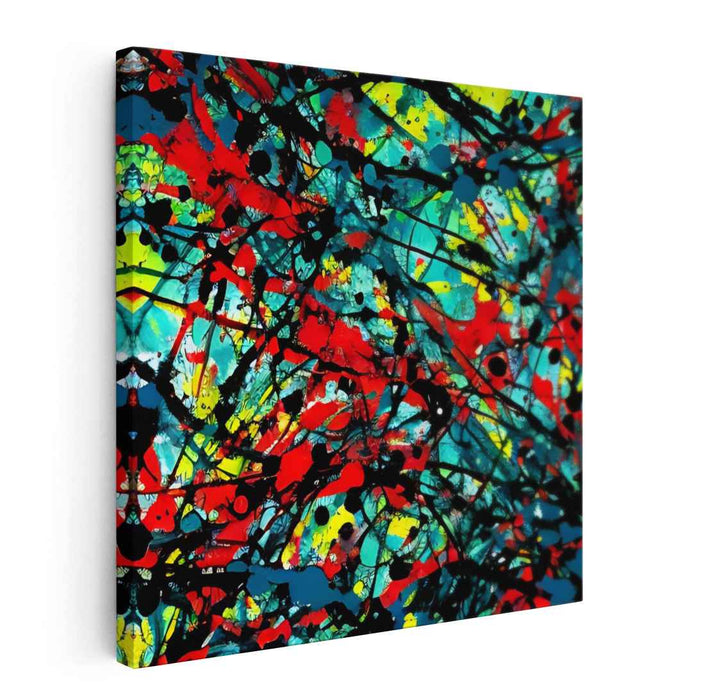 Vibrant Chaotic Fusion: Abstract Expressionist Chaos in Color Canvas Art