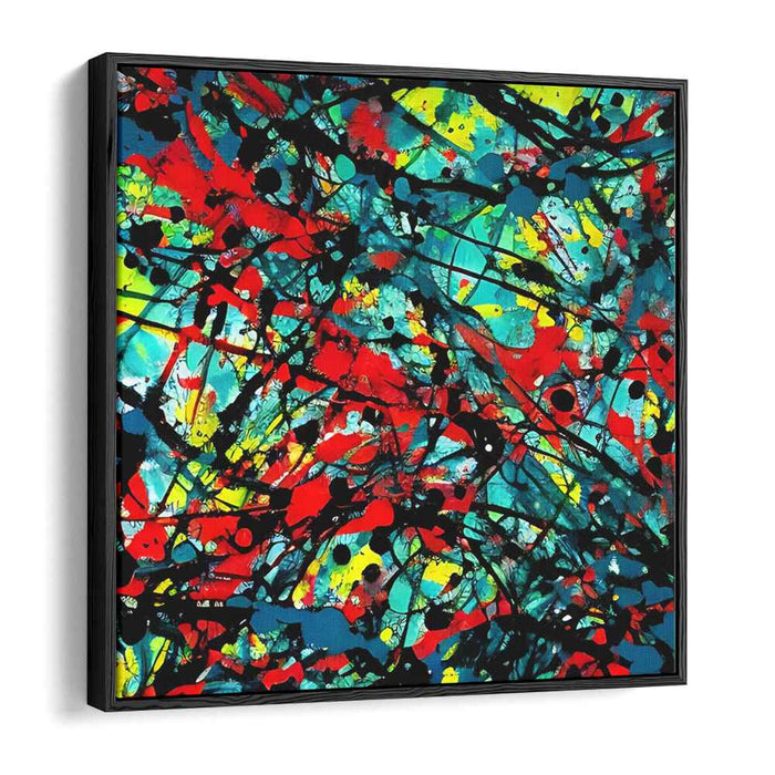 Vibrant Chaotic Fusion: Abstract Expressionist Chaos in Color Canvas Art