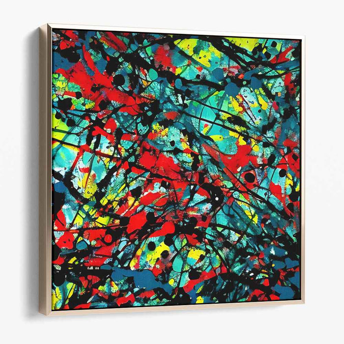 Vibrant Chaotic Fusion: Abstract Expressionist Chaos in Color Canvas Art