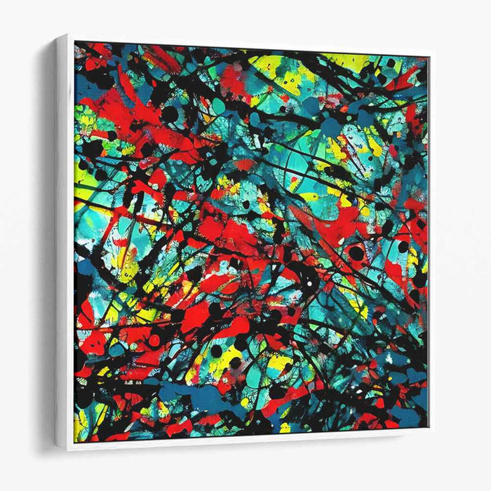 Vibrant Chaotic Fusion: Abstract Expressionist Chaos in Color Canvas Art