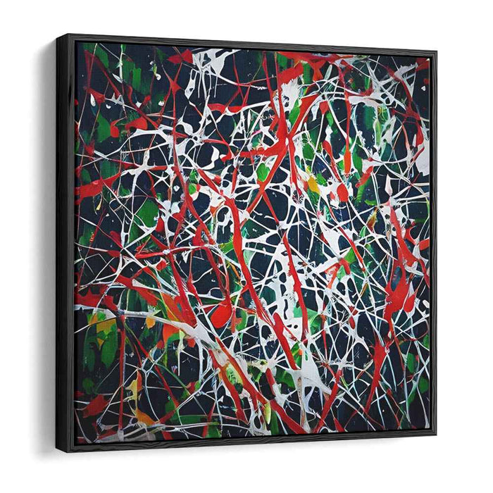 Dynamic Rhythms: Abstract Expressionist Drip Painting on Canvas