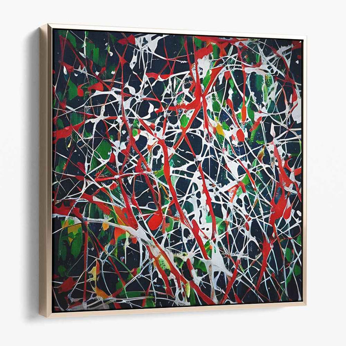 Dynamic Rhythms: Abstract Expressionist Drip Painting on Canvas