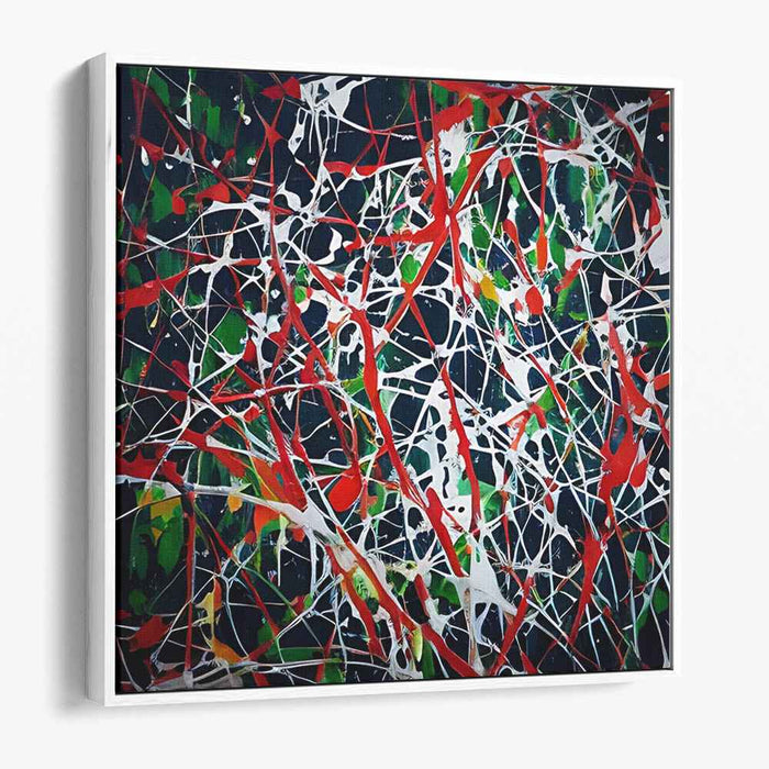 Dynamic Rhythms: Abstract Expressionist Drip Painting on Canvas