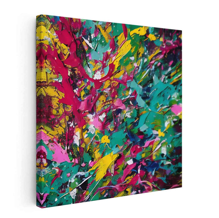 Splashes of Serendipity: Vibrant Abstract Expressionist Canvas Art Print