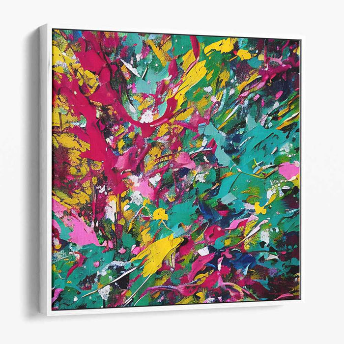 Splashes of Serendipity: Vibrant Abstract Expressionist Canvas Art Print