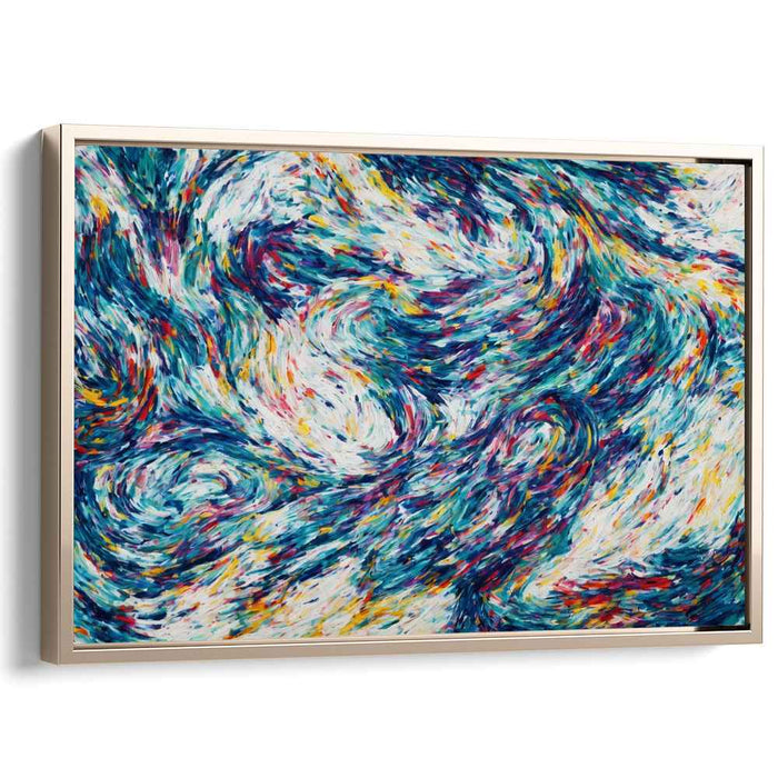 Electric Blue Embrace: Dynamic Blue Abstract Canvas Art