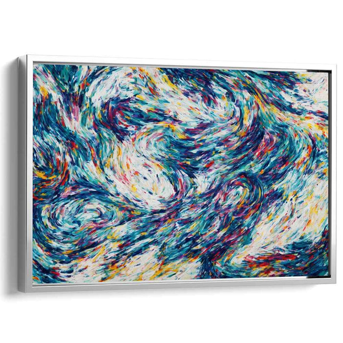 Electric Blue Embrace: Dynamic Blue Abstract Canvas Art