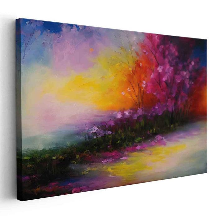 Nebulous Horizon: Abstract Impressionist Landscape Canvas Art Print